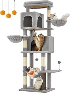 ¿Qué son los árboles rascadores grandes para gatos?