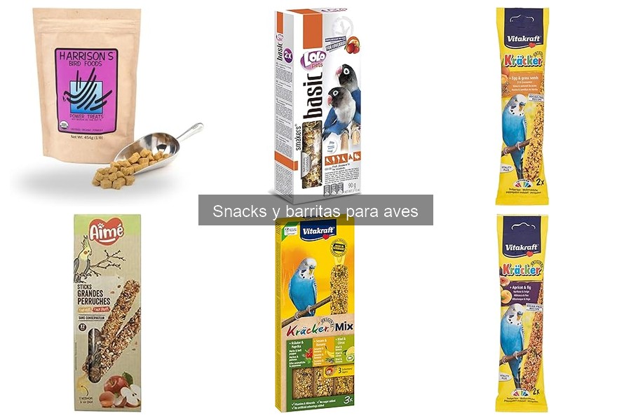 Cómo elegir los mejores snacks y barritas para aves