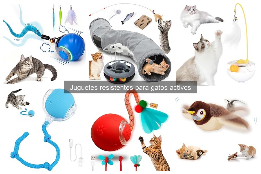 Materiales más duraderos en juguetes para gatos activos