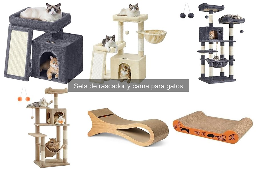 Mejores materiales para sets de rascador y cama para gatos