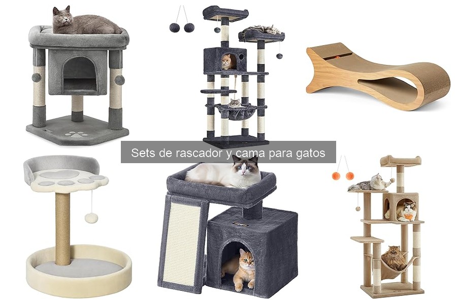 Tamaño ideal de set de rascador y cama para gatos