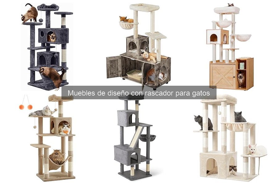 Tipos de muebles de diseño con rascador para gatos