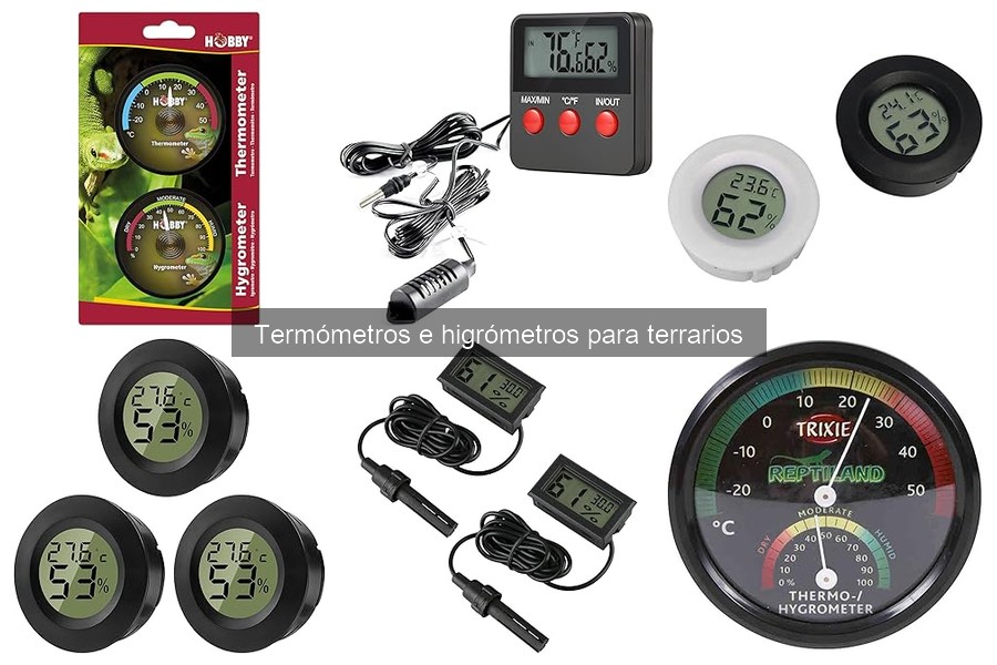 Tipos de termómetros e higrómetros para terrarios